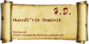 Huszárik Dominik névjegykártya